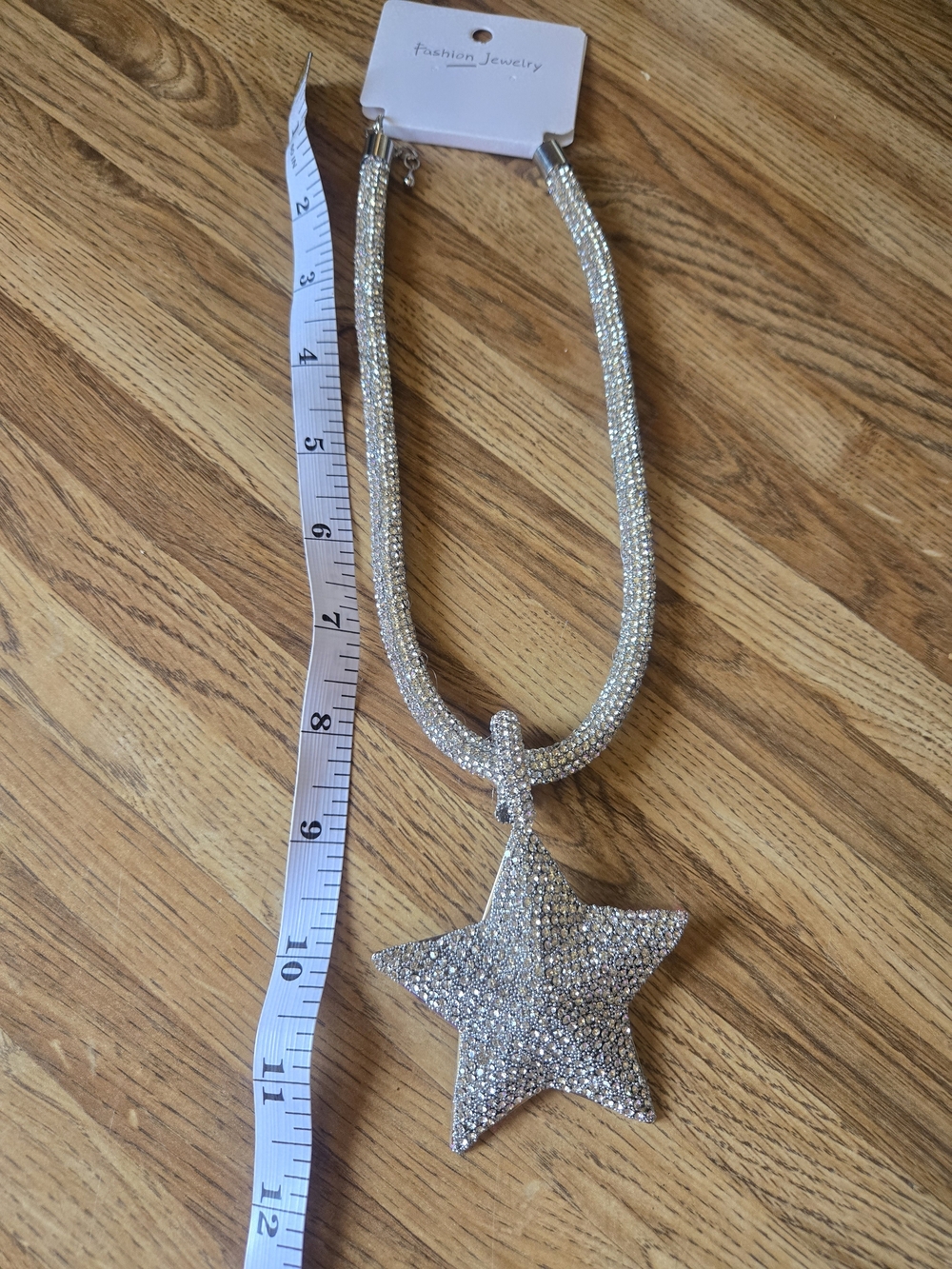 Crystal Star Pendant Necklace - Silver Tone